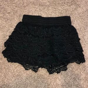 Black Lace Shorts